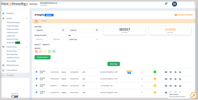 sentiment control panel